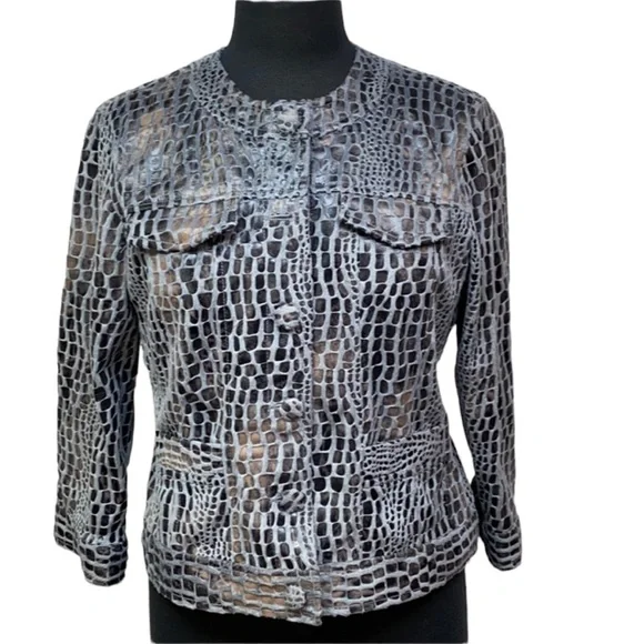 Ruby Rd Textured Animal Print Jacket - Picture 1 of 4